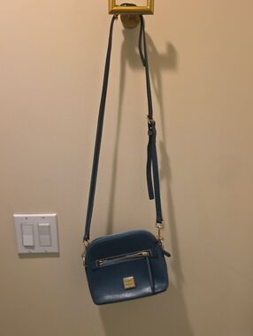 Dooney & Bourke Teal Leather Crossbody with Gold Hardware